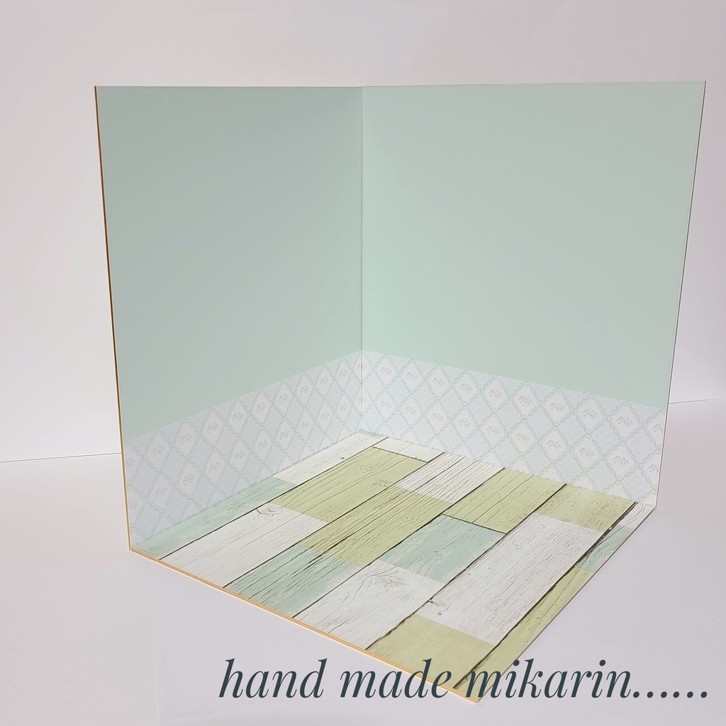 【送料込】背景撮影ボード(ミントグリーン②)【ドールハウス】