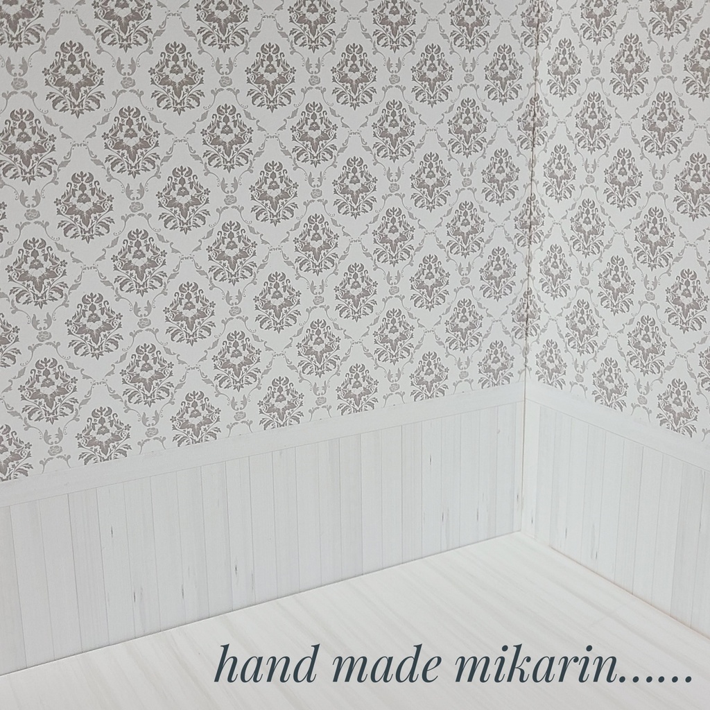 【送料込】背景撮影ボード(ダマスク)【ドールハウス】