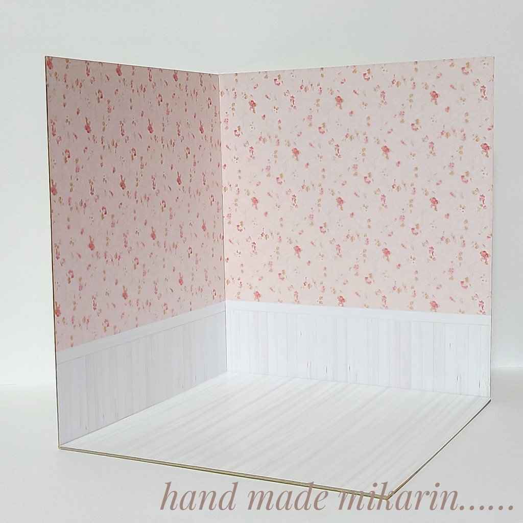 【送料込】背景撮影ボード(小花柄)【ドールハウス】