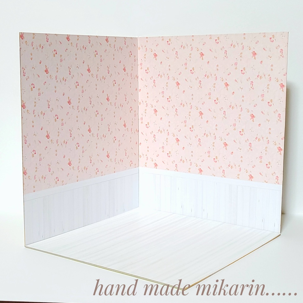 【送料込】背景撮影ボード(小花柄)【ドールハウス】