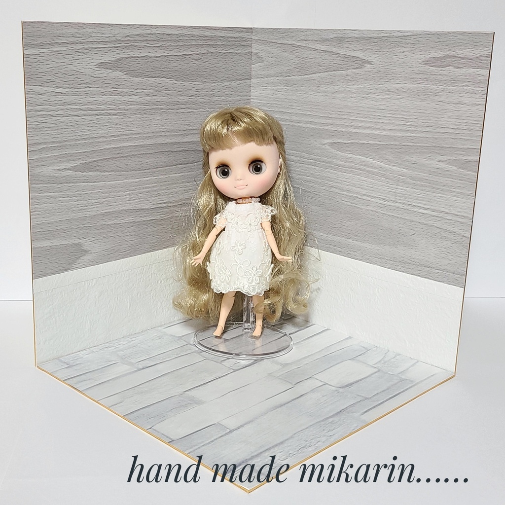 【送料込】背景撮影ボード(グレー×ホワイト)【ドールハウス】