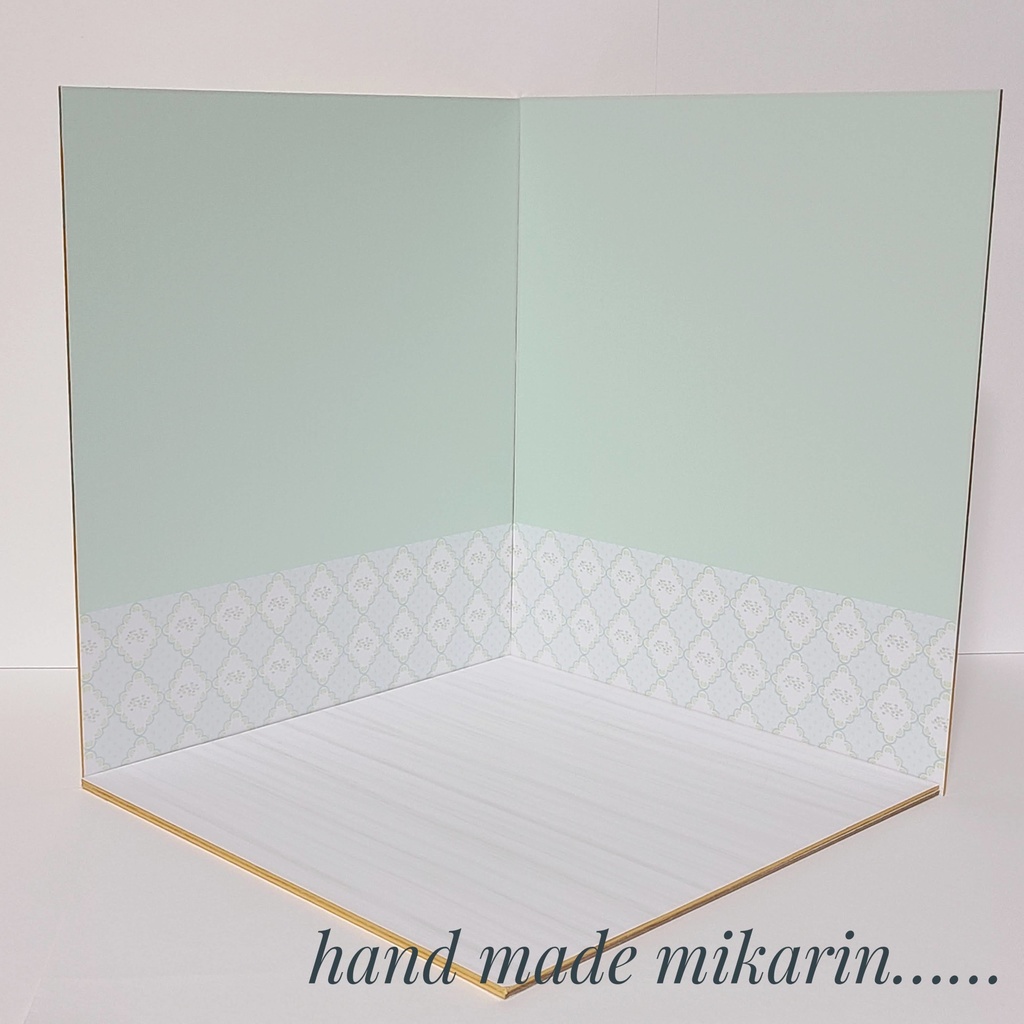 【送料込】背景撮影ボード(ミントグリーン①)【ドールハウス】