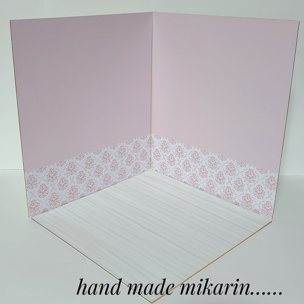 【送料込】背景撮影ボード(ピンク×ダマスク)【ドールハウス】