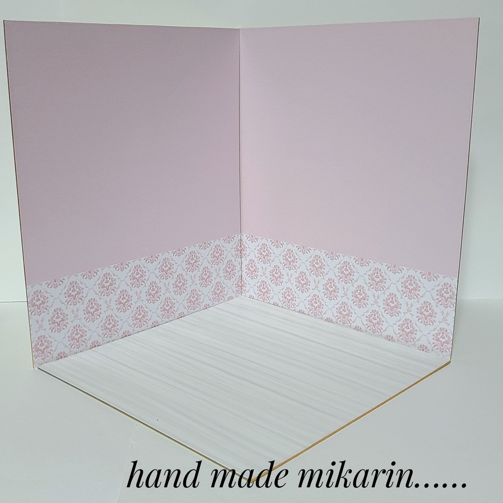 【送料込】背景撮影ボード（ピンク×ダマスク）【ドールハウス】