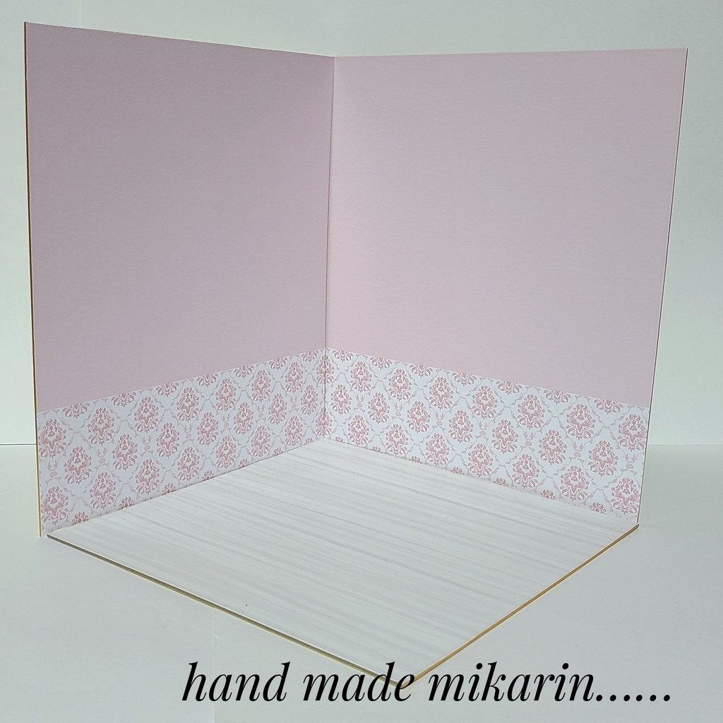 【送料込】背景撮影ボード(ピンク×ダマスク)【ドールハウス】