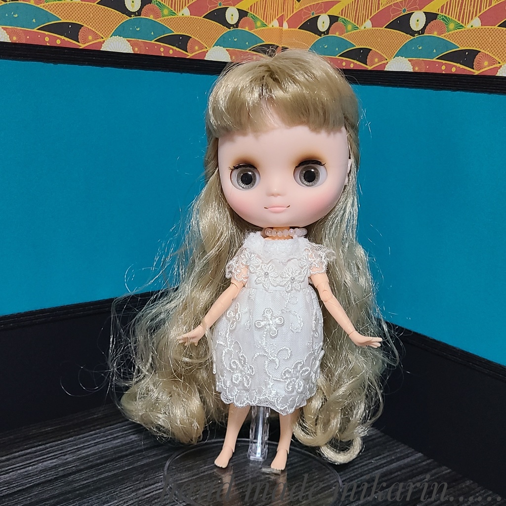 【送料込】背景撮影ボード(和柄×青)【ドールハウス】