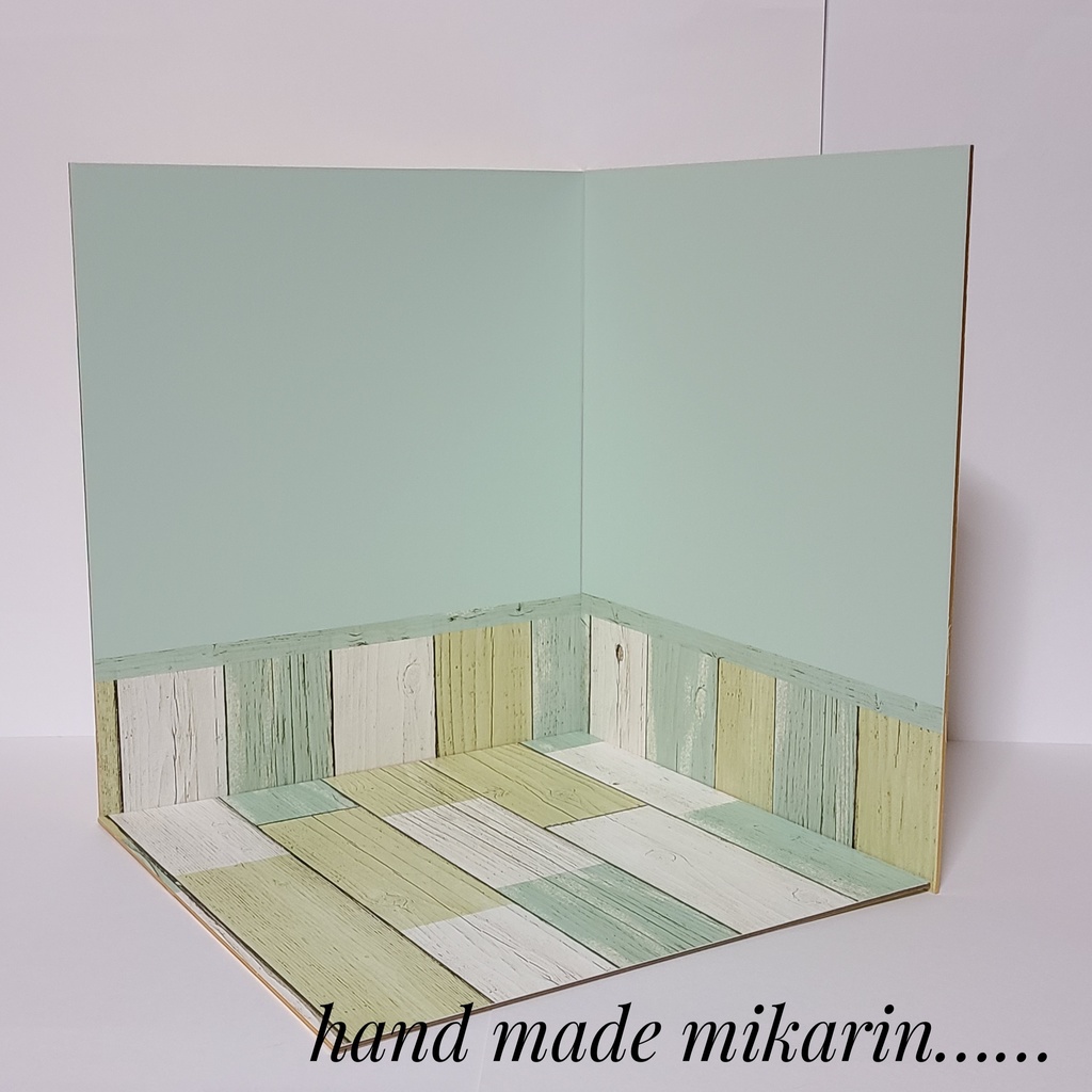 【送料込】背景撮影ボード(グリーン×グリーン)【ドールハウス】