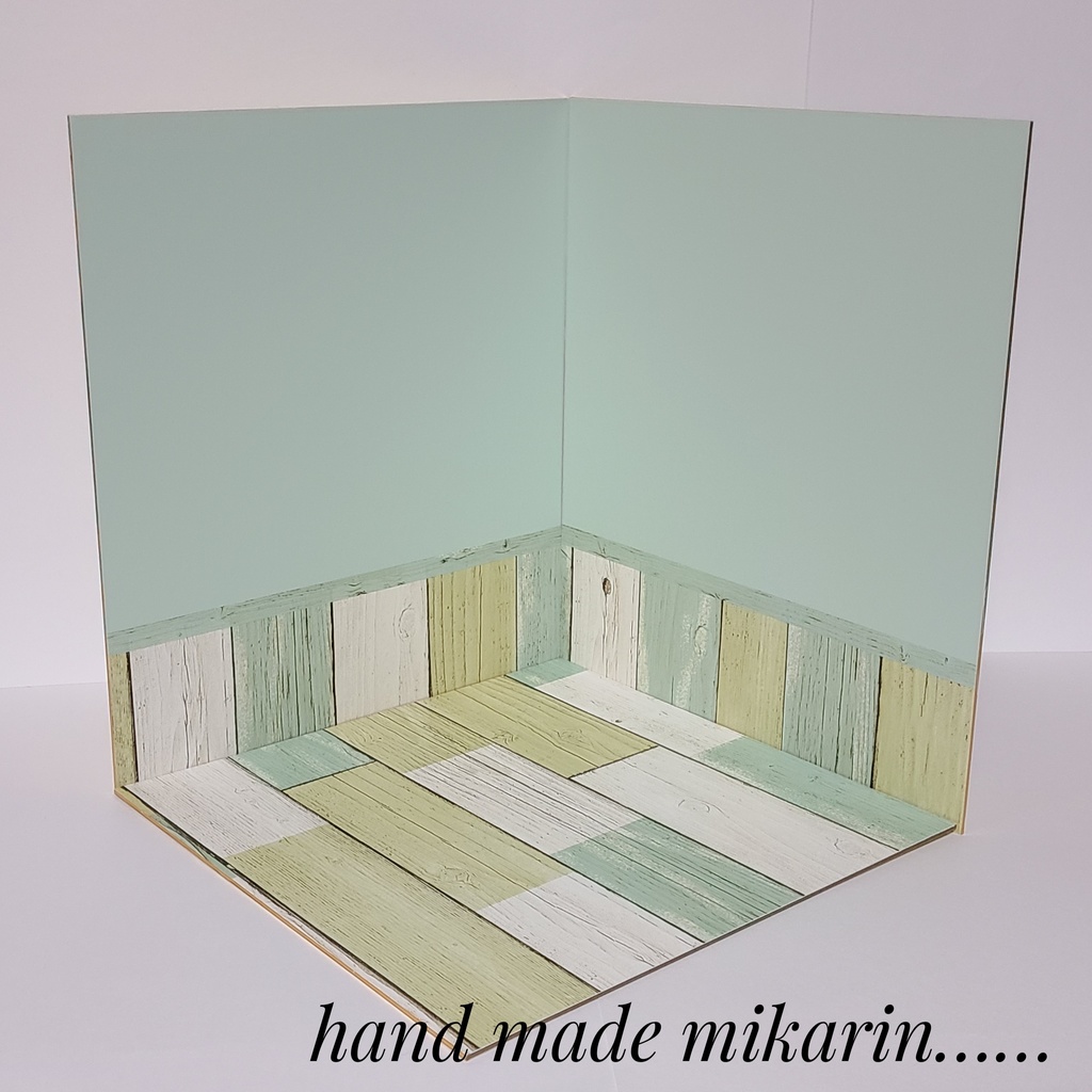 【送料込】背景撮影ボード(グリーン×グリーン)【ドールハウス】