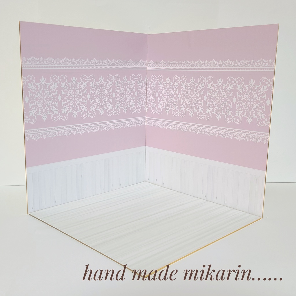 【送料込】背景撮影ボード（ピンク×レース）【ドールハウス】