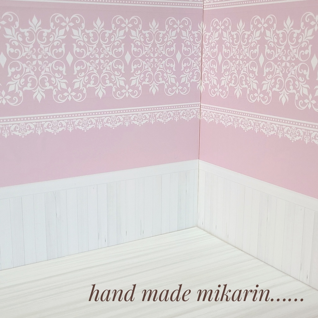 【送料込】背景撮影ボード(ピンク×レース)【ドールハウス】