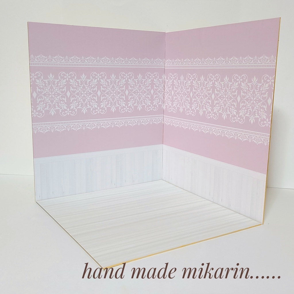 【送料込】背景撮影ボード(ピンク×レース)【ドールハウス】