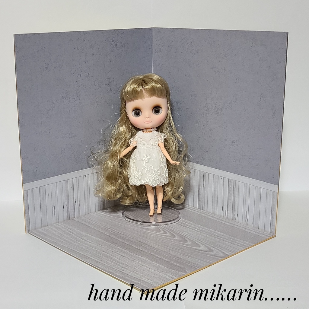 【送料込】背景撮影ボード(モルタル×グレー)【ドールハウス】