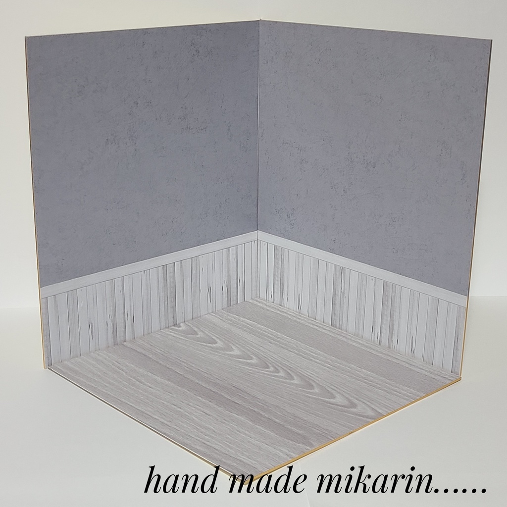 【送料込】背景撮影ボード(モルタル×グレー)【ドールハウス】