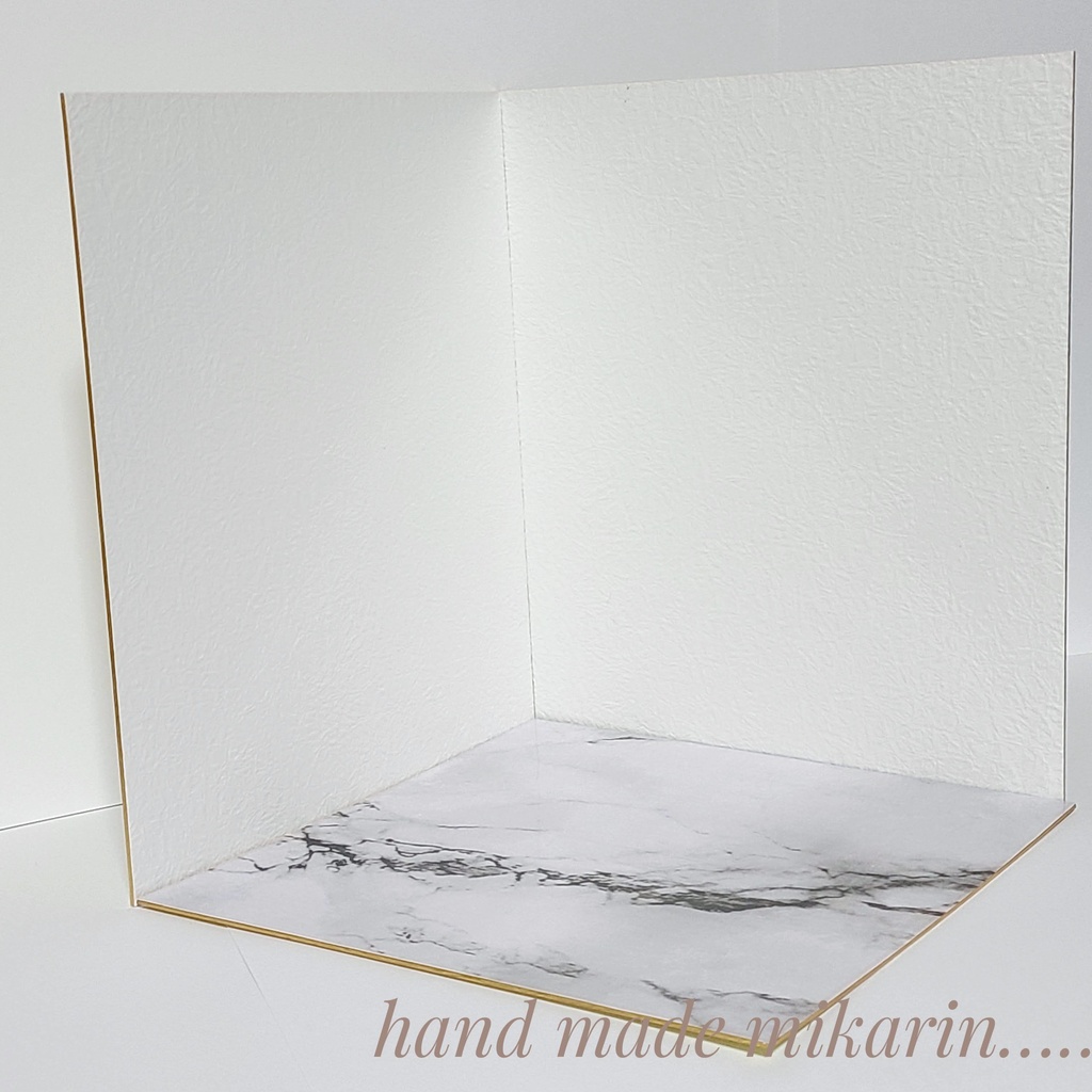 【送料込】背景撮影ボード(ホワイト×大理石)【ドールハウス】