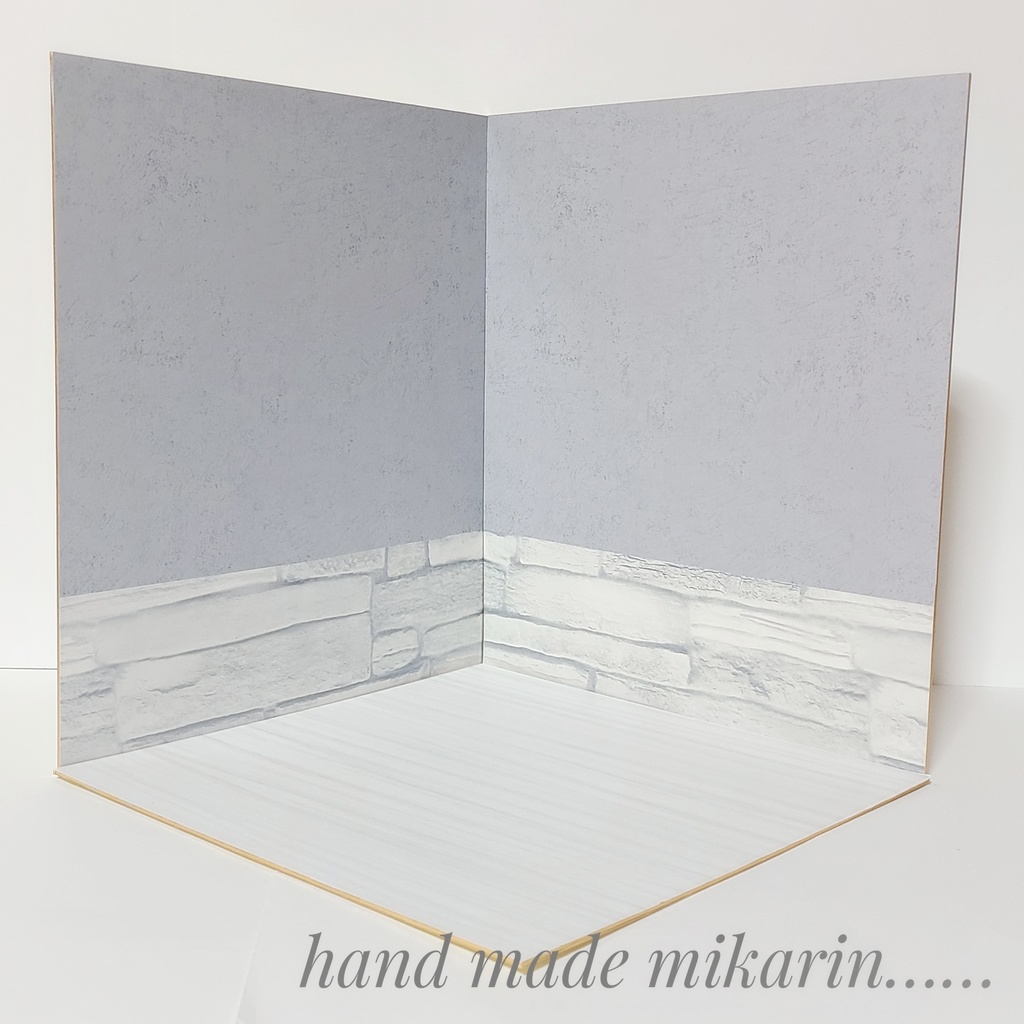 【送料込】背景撮影ボード(モルタル×レンガ)【ドールハウス】