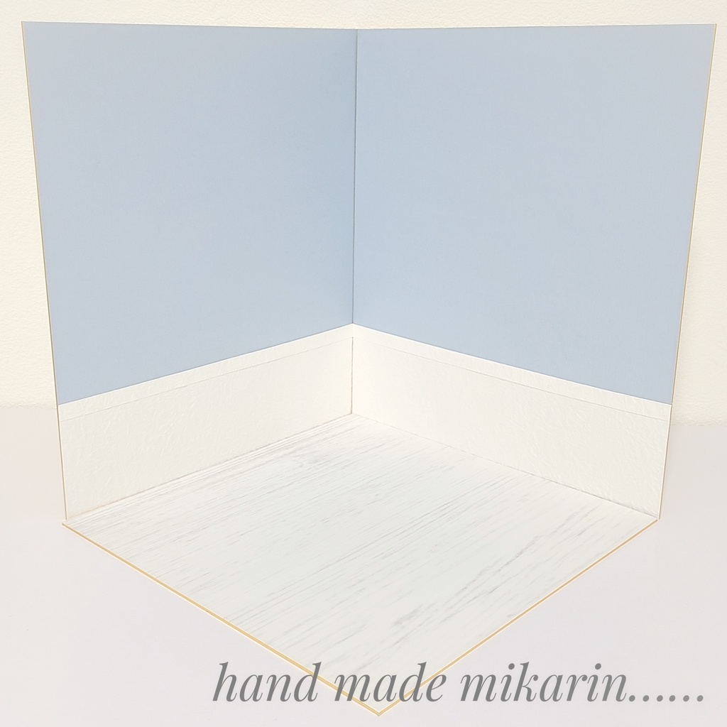 【送料込】背景撮影ボード(ブルー×ホワイト)【ドールハウス】