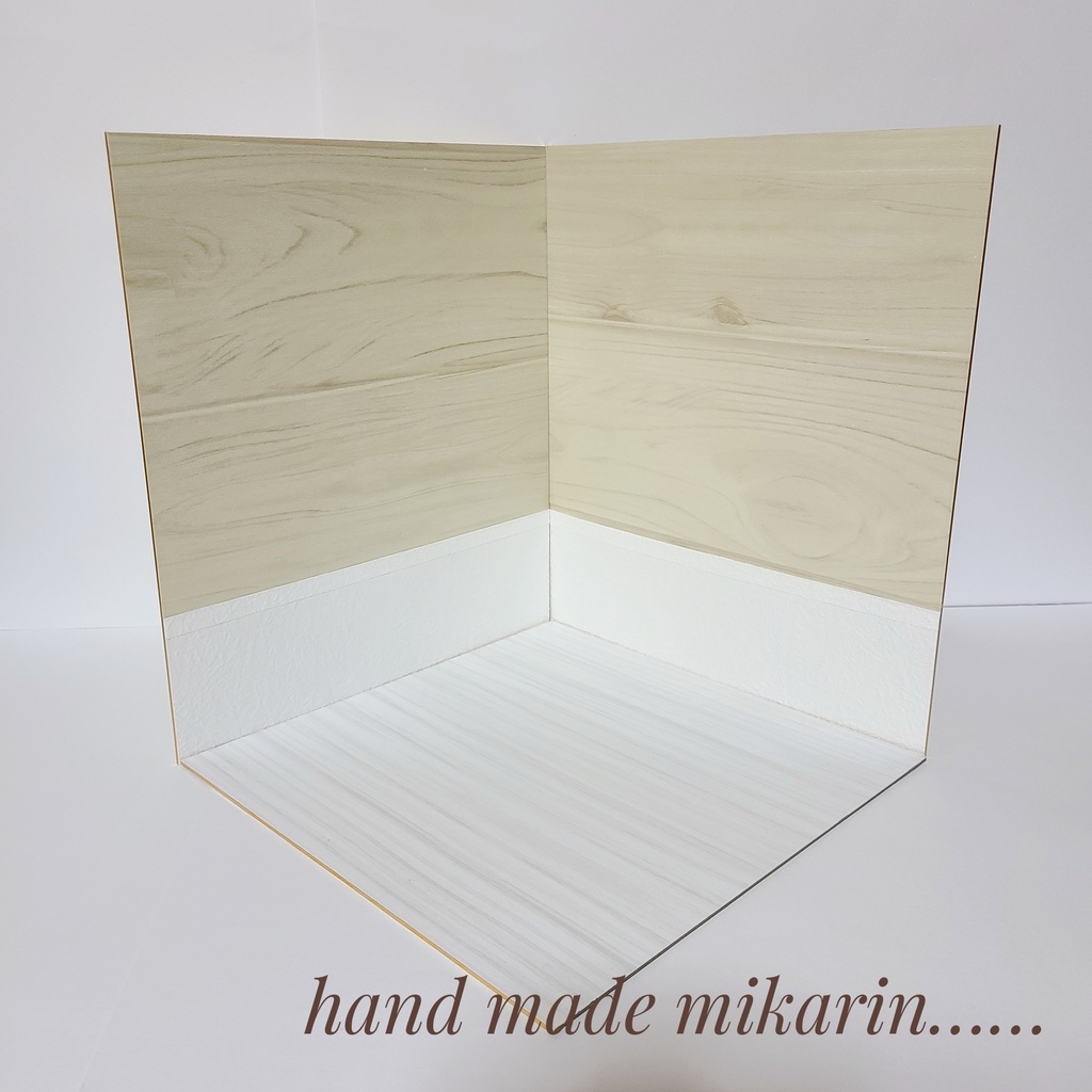 【送料込】背景撮影ボード(ライトブラウン×ホワイト)【ドールハウス】