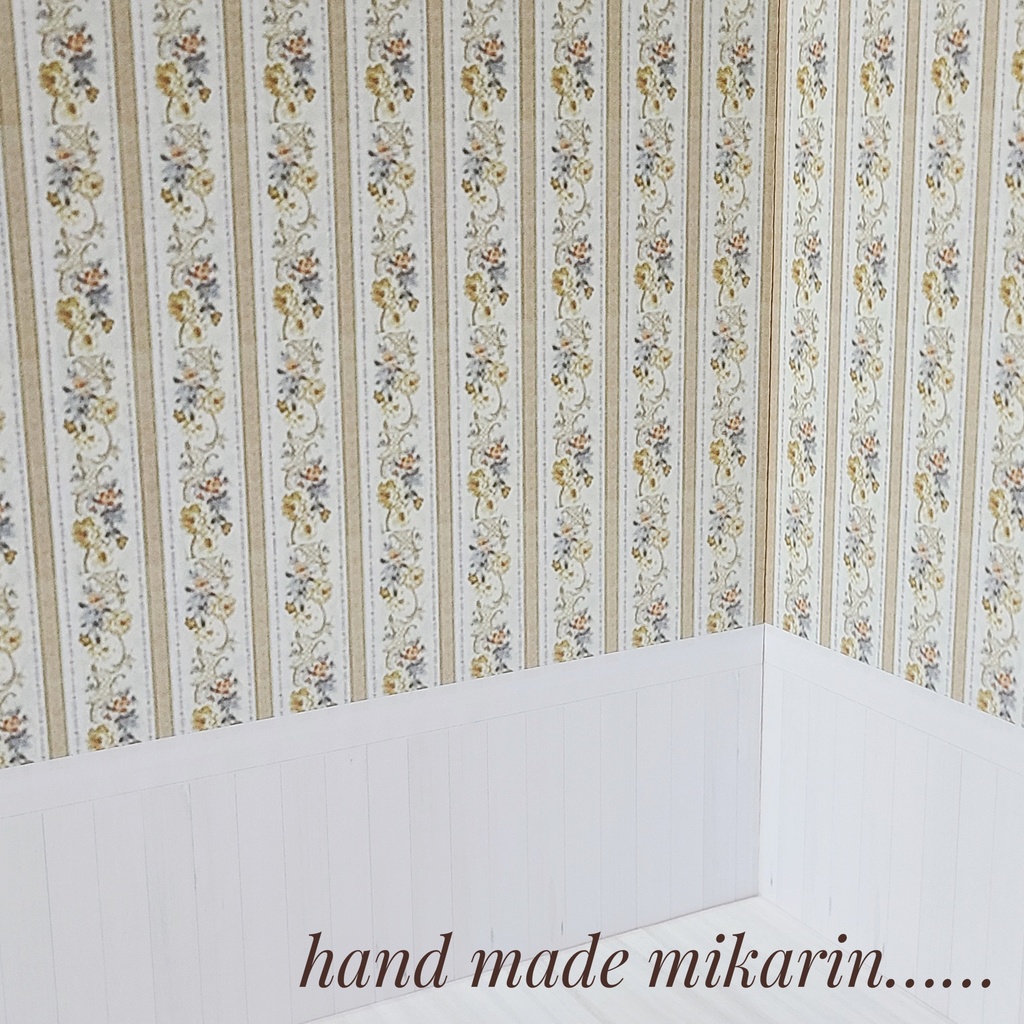 【送料込】背景撮影ボード(ブラウン小花)【ドールハウス】