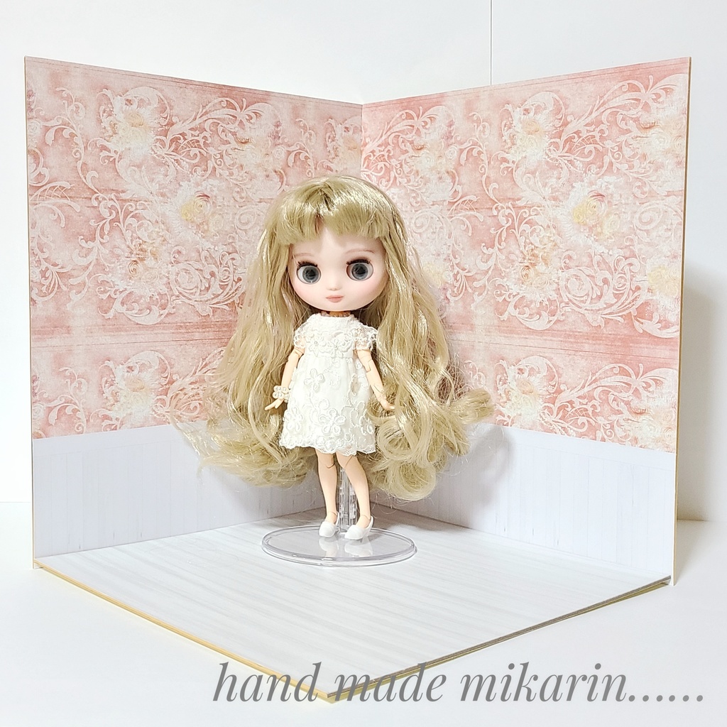 【送料込】背景撮影ボード(アンティークピンク)【ドールハウス】