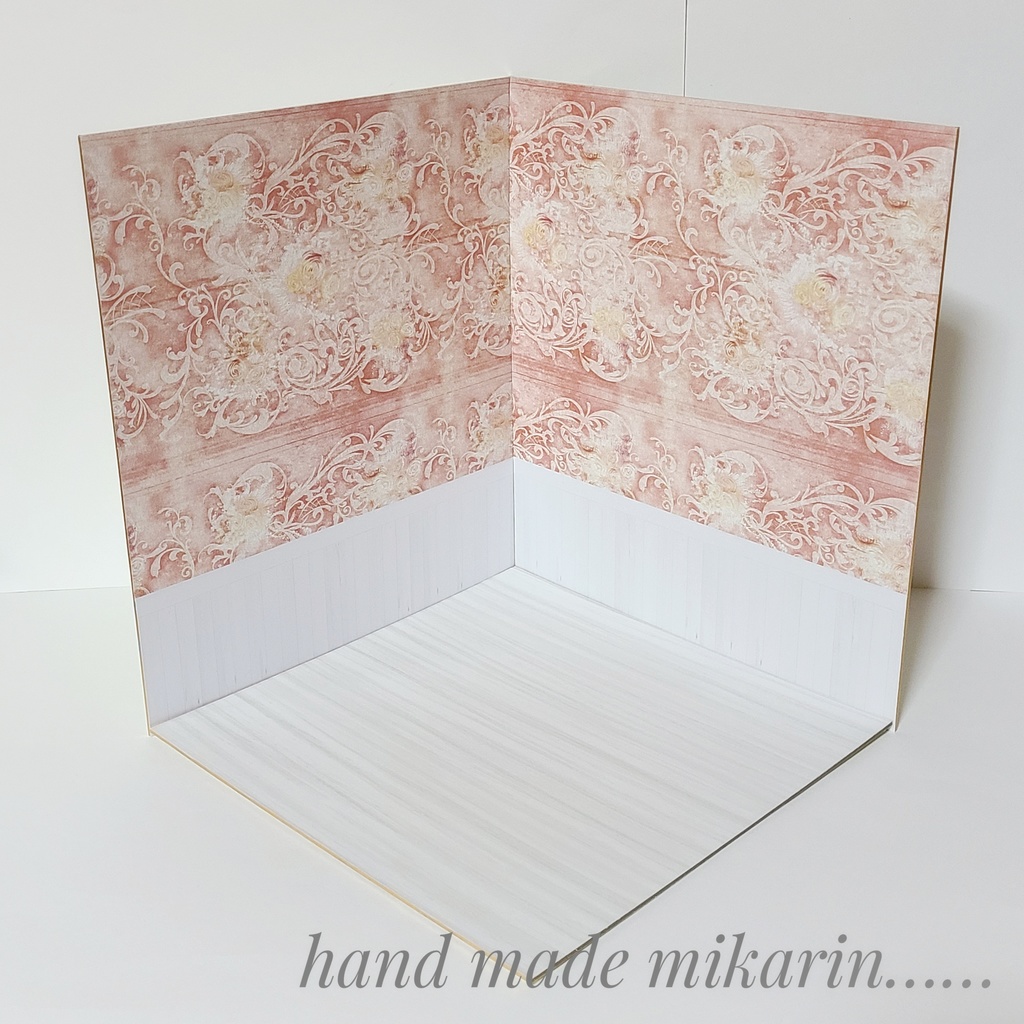 【送料込】背景撮影ボード(アンティークピンク)【ドールハウス】