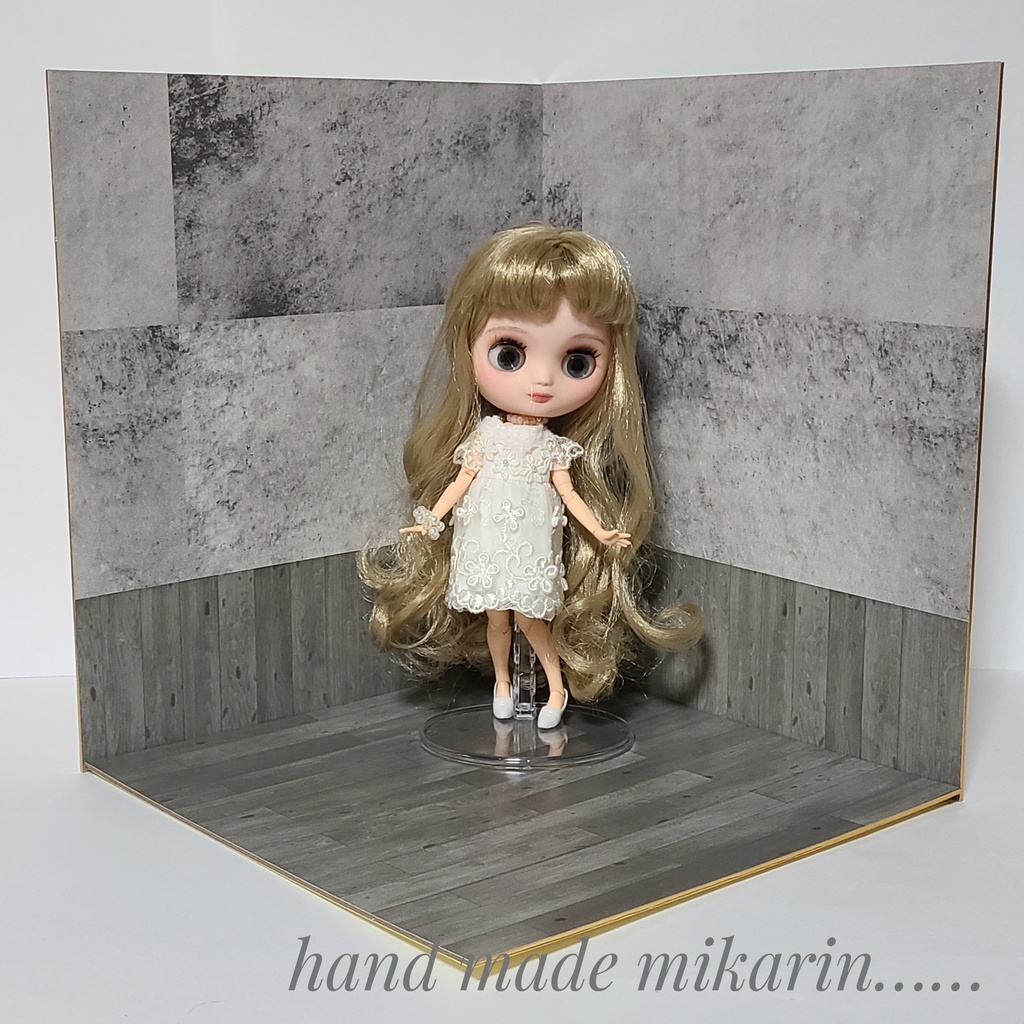 【送料込】背景撮影ボード(コンクリ×グレー)【ドールハウス】