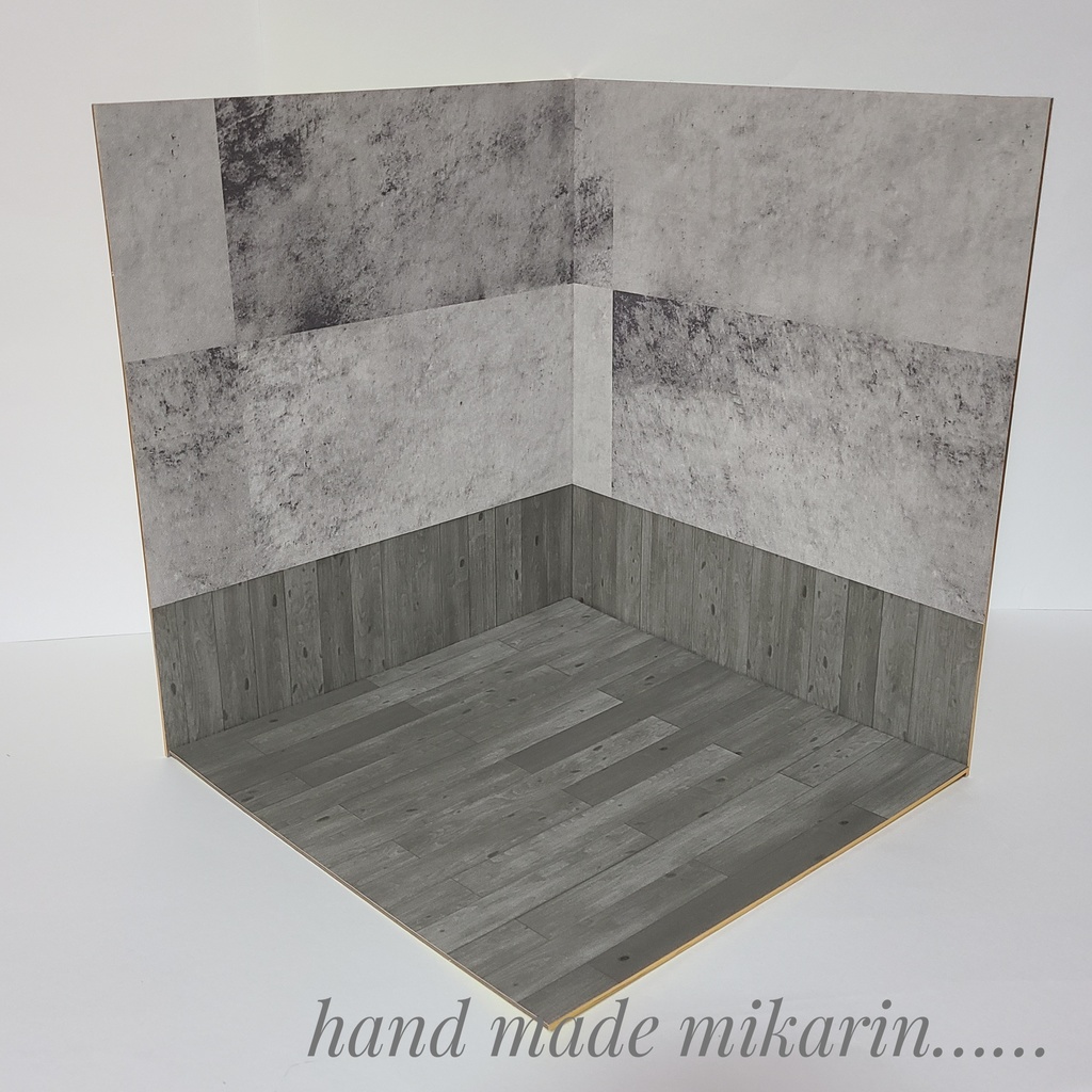 【送料込】背景撮影ボード(コンクリ×グレー)【ドールハウス】