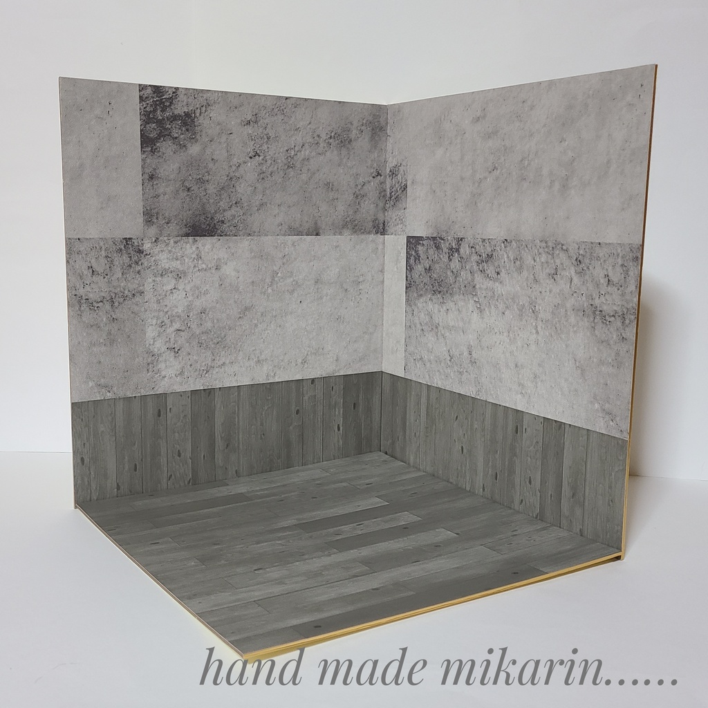 【送料込】背景撮影ボード(コンクリ×グレー)【ドールハウス】