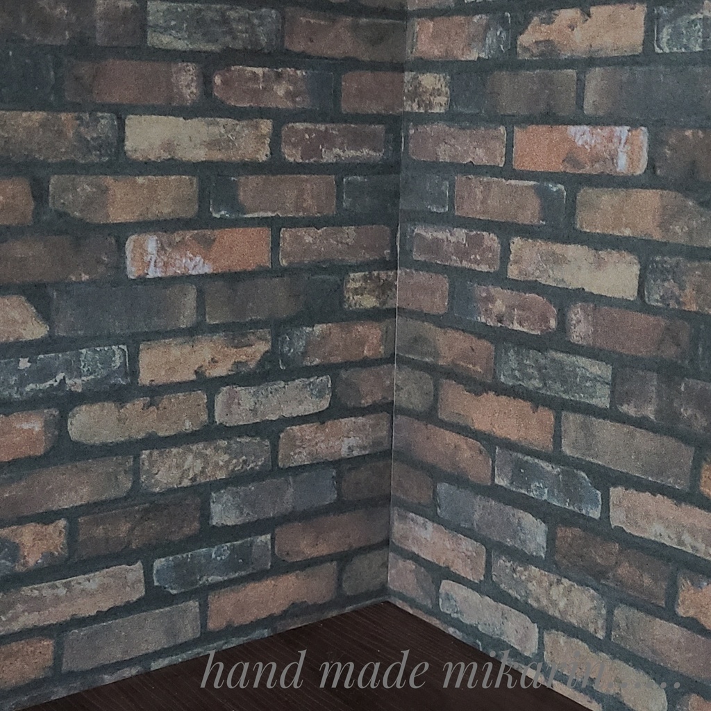 【送料込】背景撮影ボード(ダークレンガ)【ドールハウス】