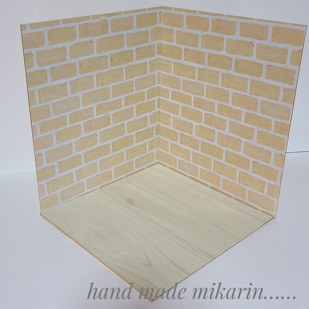 【送料込】背景撮影ボード(ブラウンレンガ)【ドールハウス】