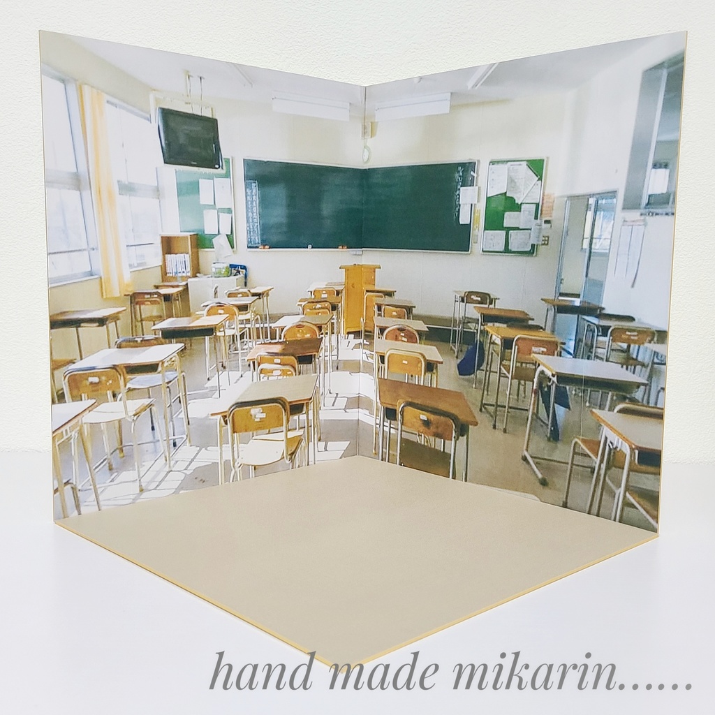 【送料込】背景撮影ボード(教室)【ドールハウス】