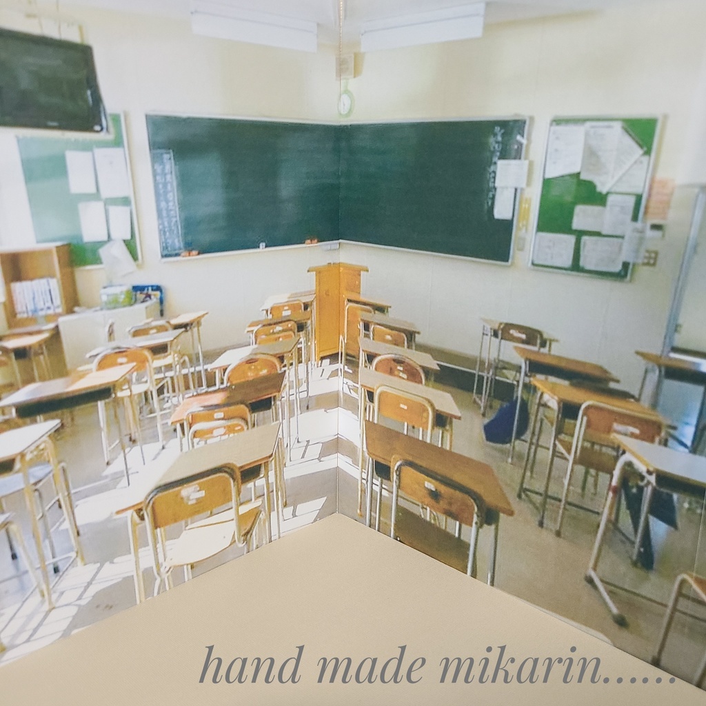 【送料込】背景撮影ボード(教室)【ドールハウス】