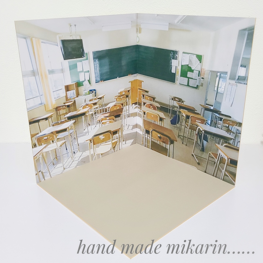 【送料込】背景撮影ボード(教室)【ドールハウス】