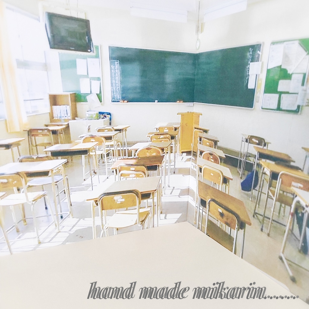 【送料込】背景撮影ボード(教室)【ドールハウス】