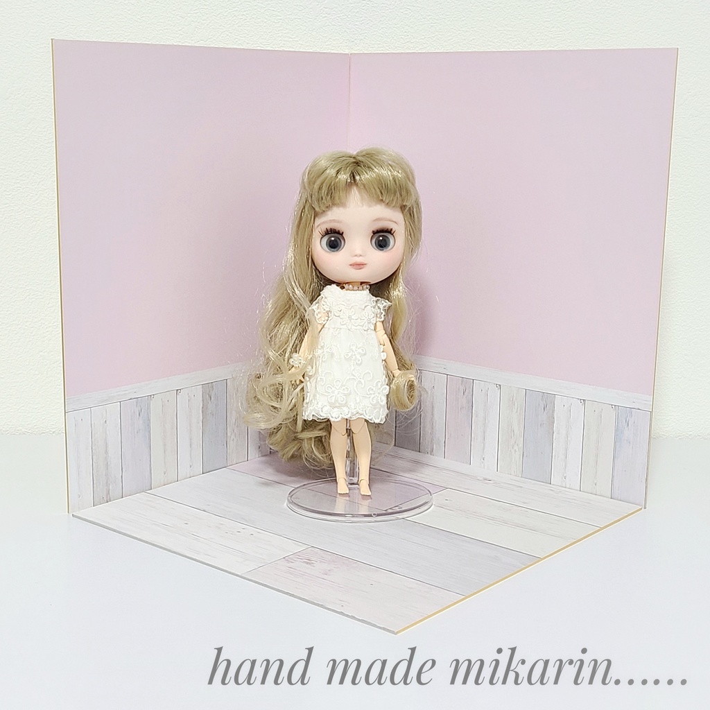 【送料込】背景撮影ボード(ピンク×シャビー)【ドールハウス】