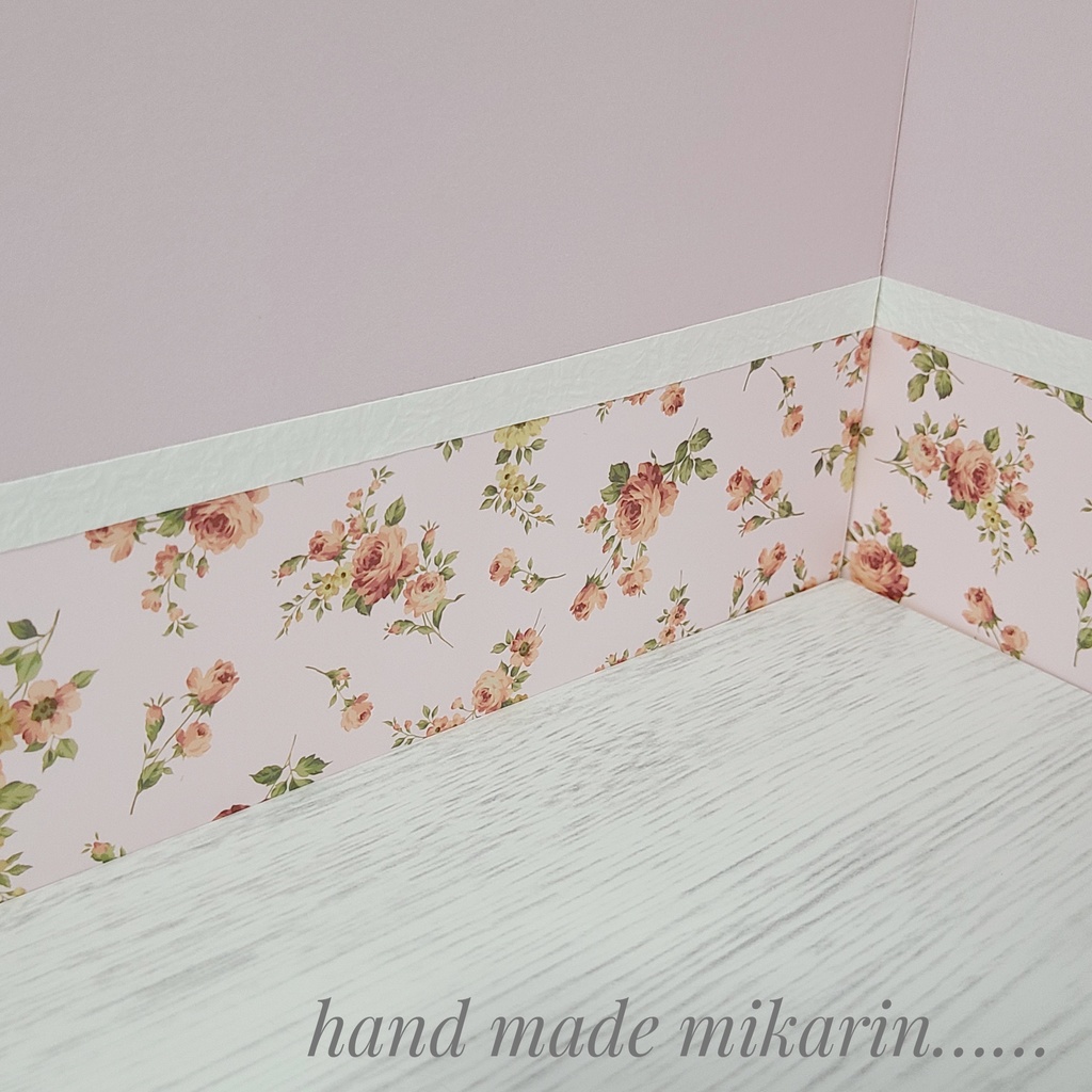 【送料込】背景撮影ボード(ピンク×花柄①)【ドールハウス】