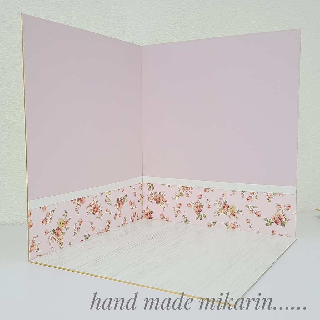 【送料込】背景撮影ボード(ピンク×花柄①)【ドールハウス】