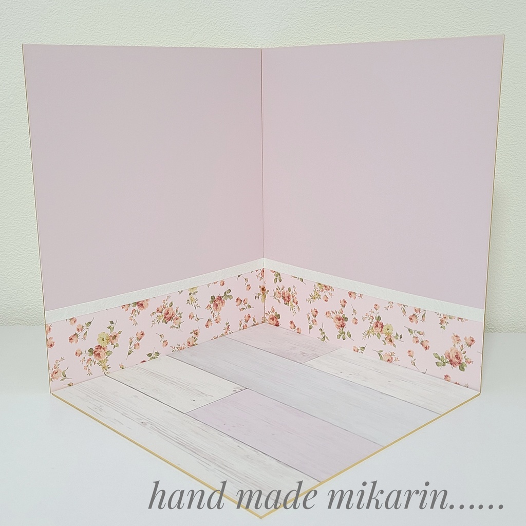 【送料込】背景撮影ボード(ピンク×花柄②)【ドールハウス】