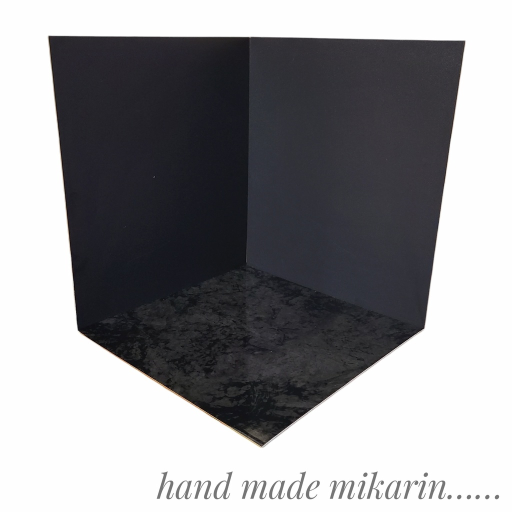 【送料込】背景撮影ボード(ブラック×黒大理石)【ドールハウス】