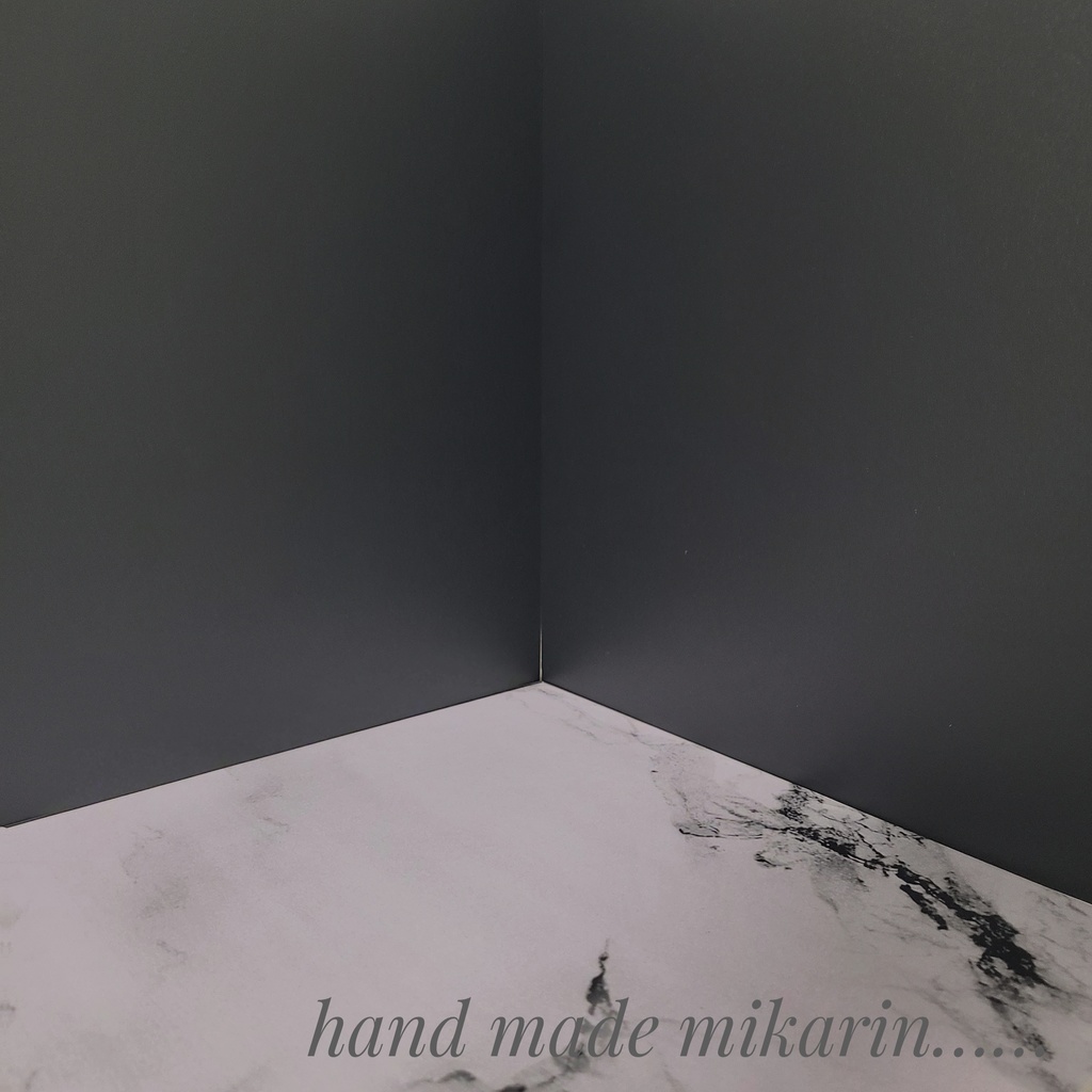 【送料込】背景撮影ボード(ブラック×白大理石)【ドールハウス】