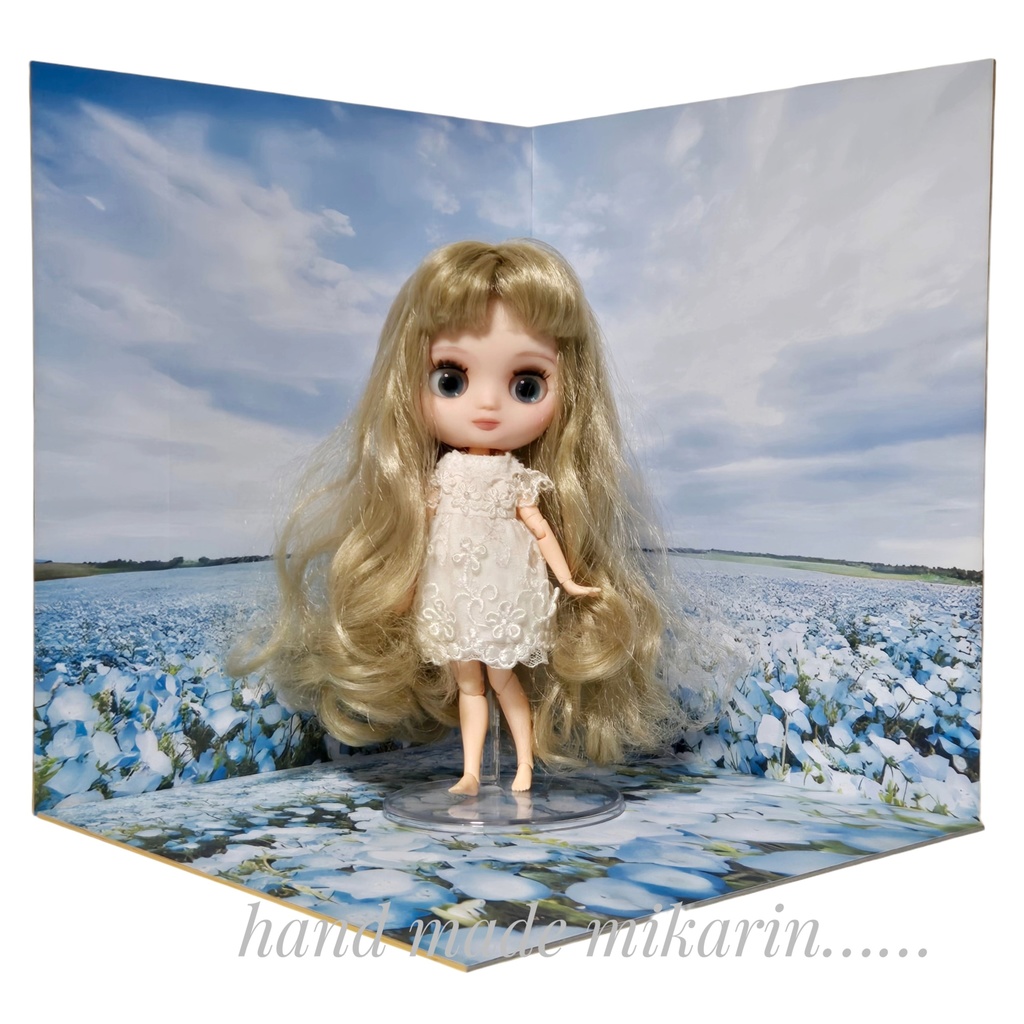 【送料込】背景撮影ボード(ネモフィラ)【ドールハウス】