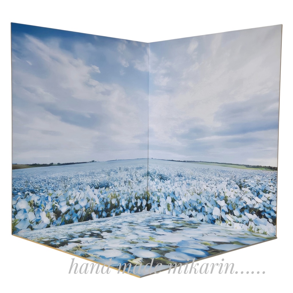 【送料込】背景撮影ボード（ネモフィラ）【ドールハウス】