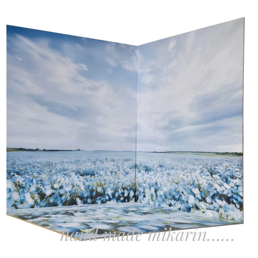 【送料込】背景撮影ボード(ネモフィラ)【ドールハウス】