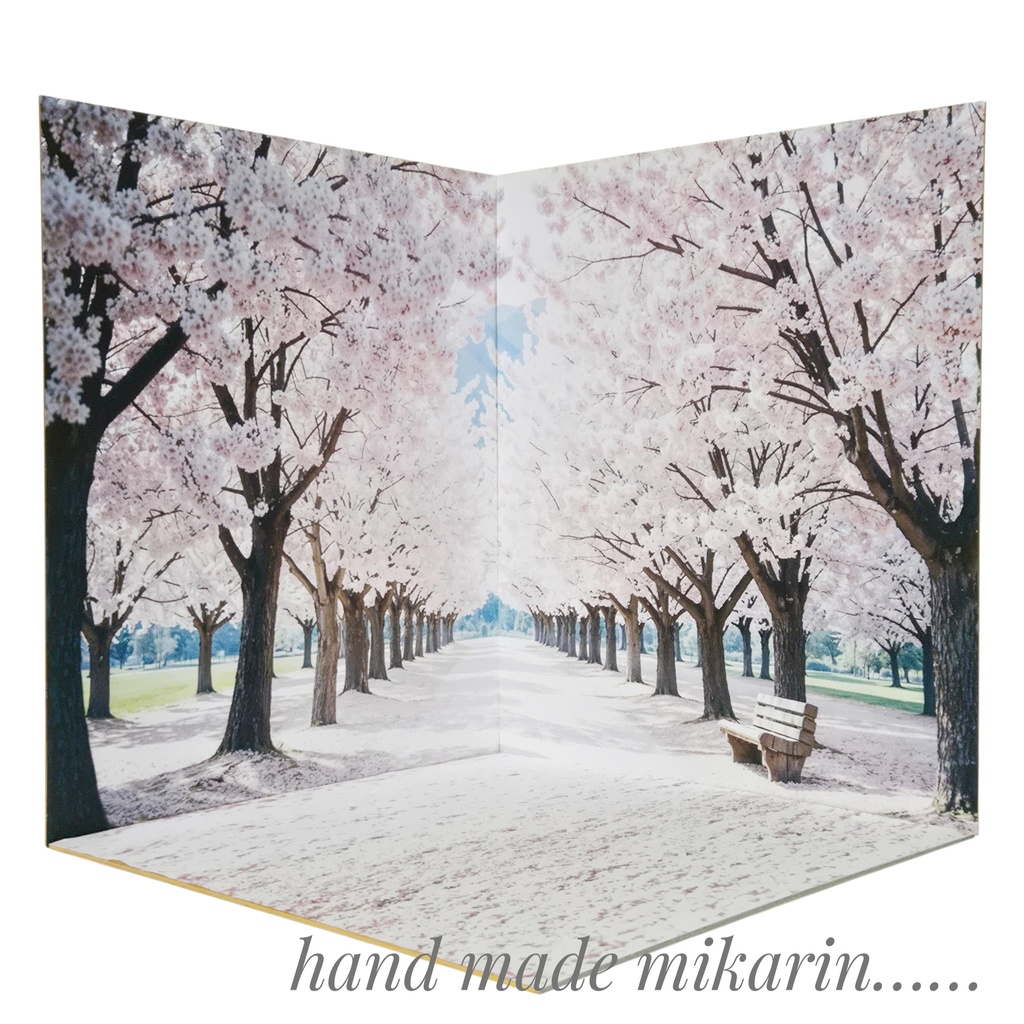 【送料込】背景撮影ボード（桜）【ドールハウス】