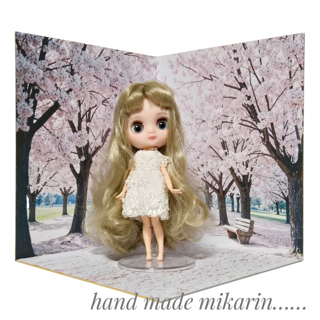 【送料込】背景撮影ボード(桜)【ドールハウス】