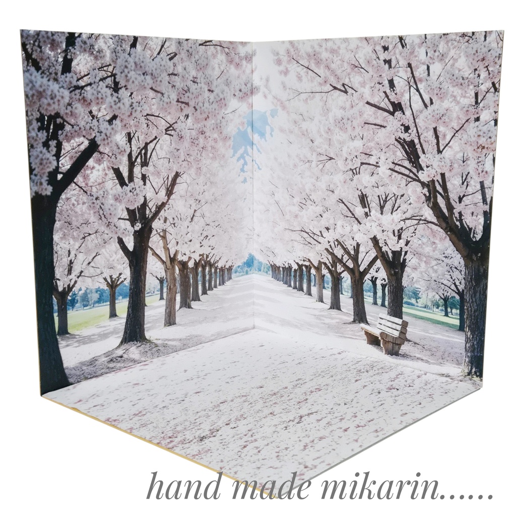 【送料込】背景撮影ボード(桜)【ドールハウス】