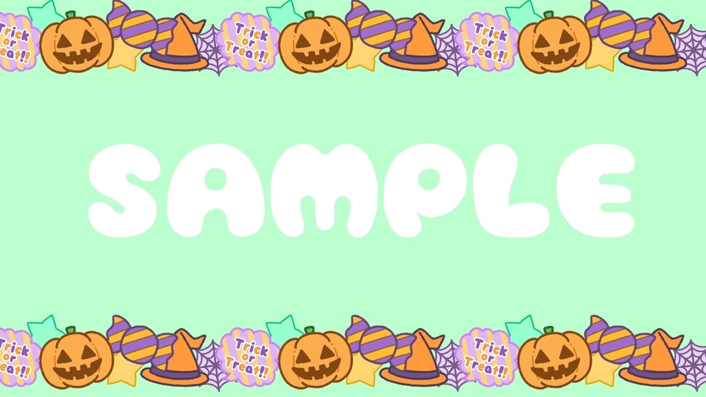 ハロウィンモチーフの縁取り素材