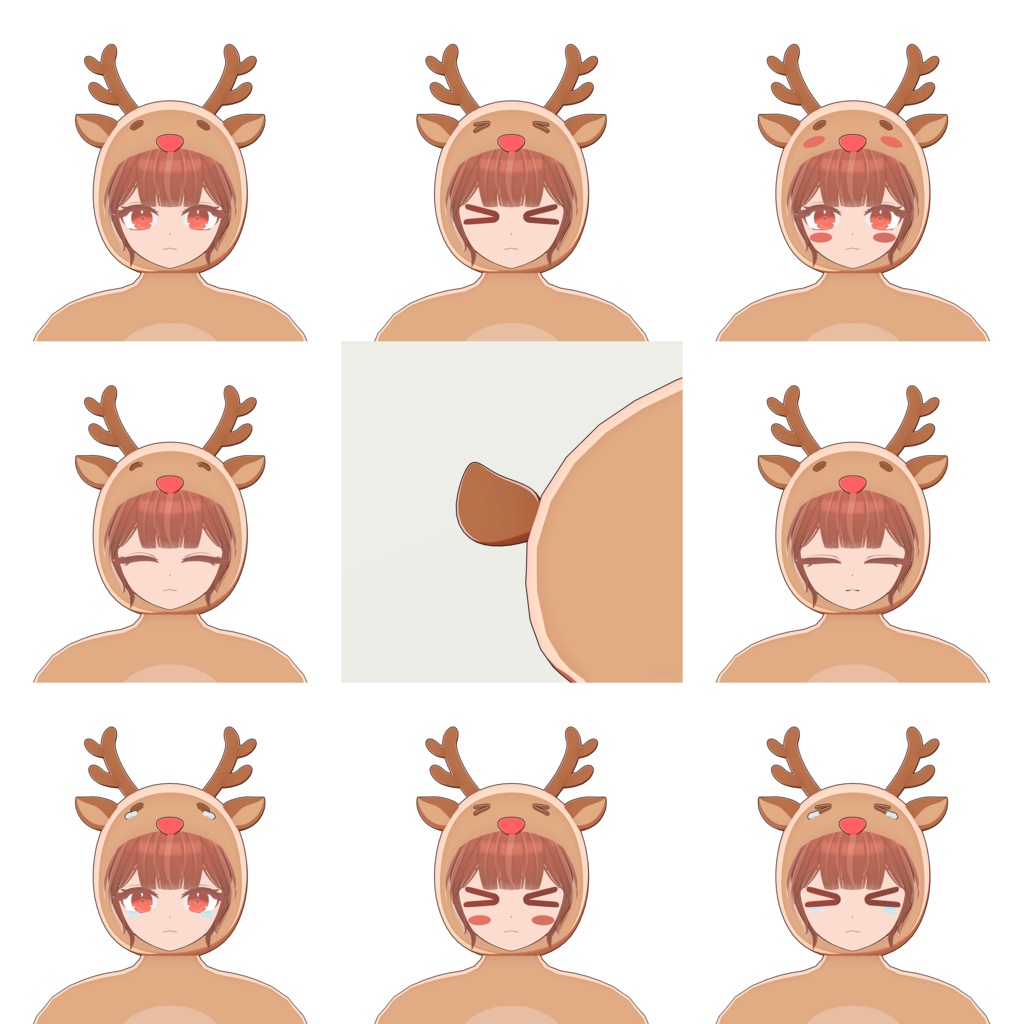 【VRChat対応】ルドルフコスチューム|トナカイ・クリスマス衣装【Lumi / ルミ】