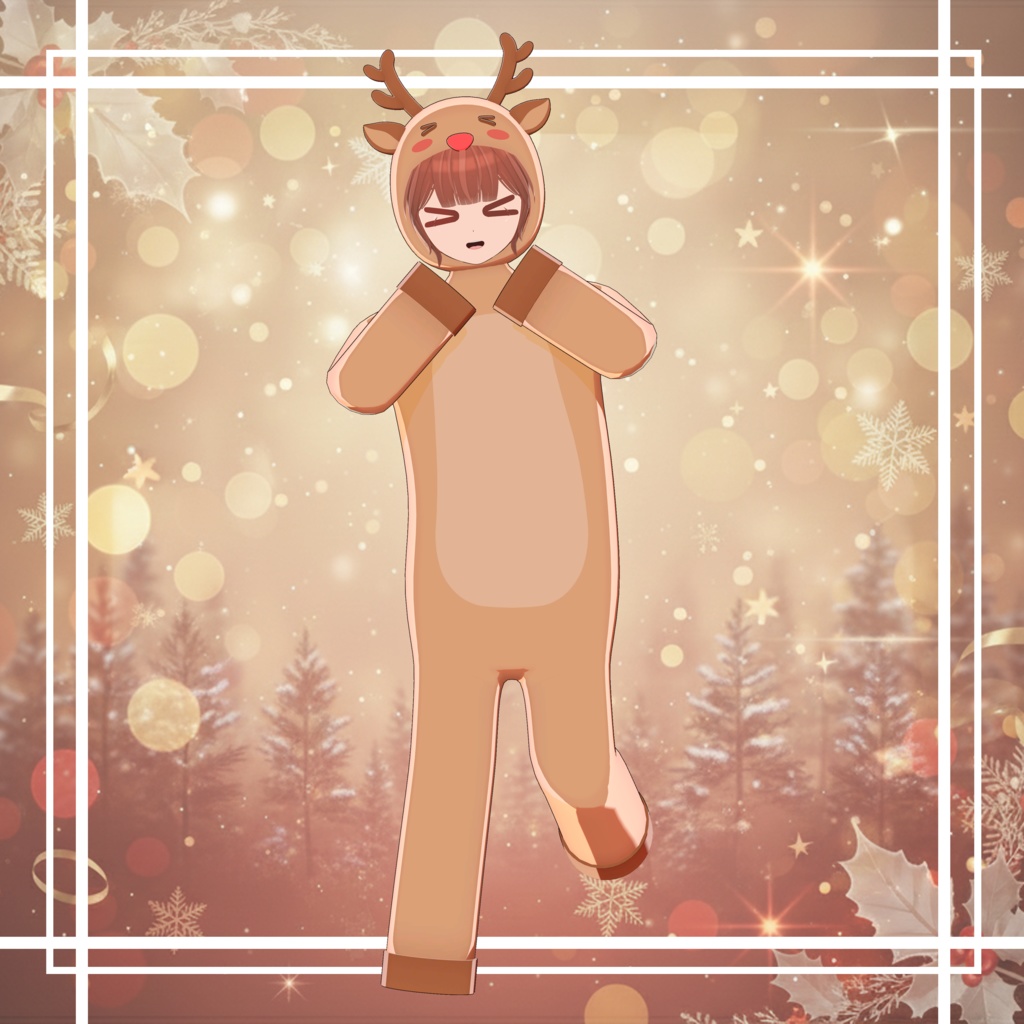 【VRChat対応】ルドルフコスチューム|トナカイ・クリスマス衣装【Lumi / ルミ】