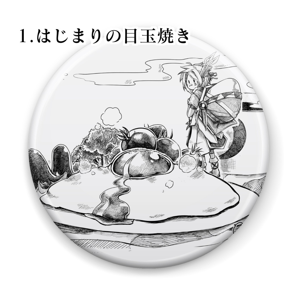 缶バッジ『小鳥族と卵のある食卓』25mm