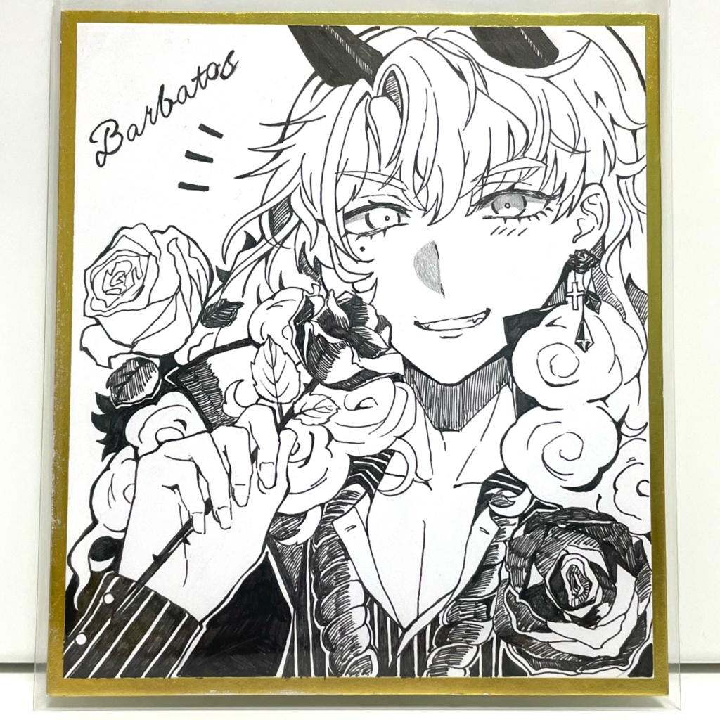 【バルバトス】アナログイラスト色紙